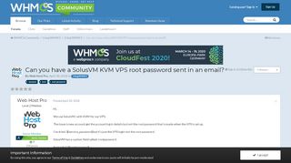
                            3. Can you have a SolusVM KVM VPS root password sent in an email ...