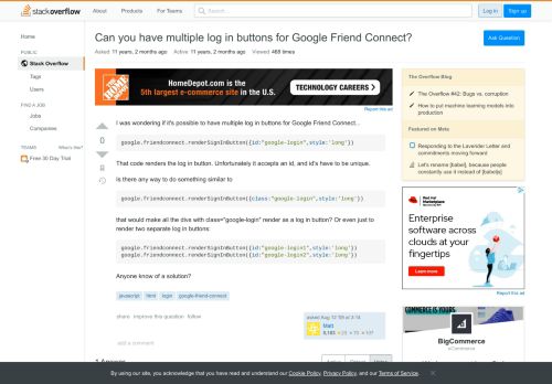 
                            10. Can you have multiple log in buttons for Google Friend Connect ...
