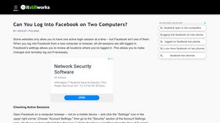 
                            2. Can You Log Into Facebook on Two Computers? | It Still Works