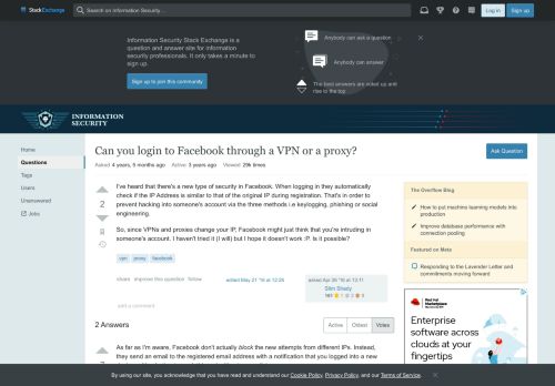 
                            2. Can you login to Facebook through a VPN or a proxy? - Information ...