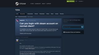 
                            1. Can you login with steam account on normal client? :: TERA General ...