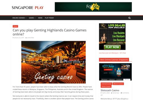 
                            11. Can you play Genting Highlands Casino Games online?