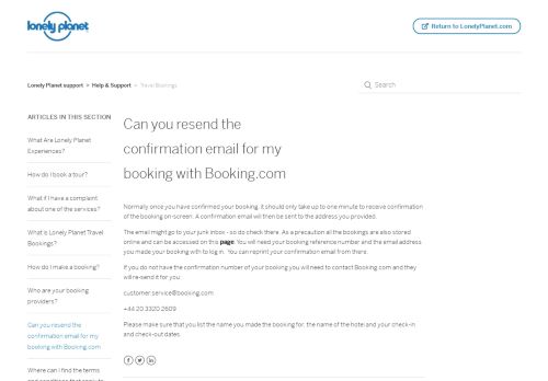
                            9. Can you resend the confirmation email for my booking with Booking ...