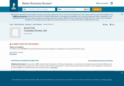 
                            9. Canada Drives Ltd | Better Business Bureau® Profile