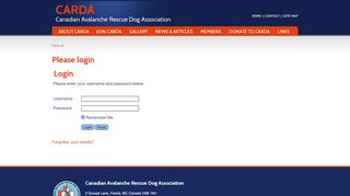 
                            9. Canadian Avalanche Rescue Dog Association | CARDA - Please login