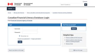 
                            13. Canadian Financial Literacy Database: Login - Canada.ca