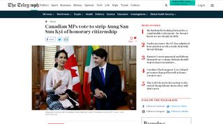 
                            8. Canadian MPs vote to strip Aung San Suu Kyi of honorary citizenship