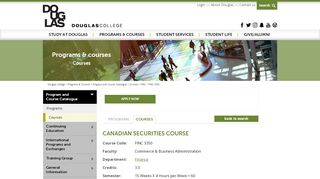 
                            12. Canadian Securities Course - Courses - Douglas College