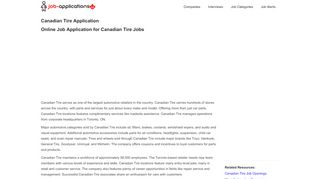 
                            7. Canadian Tire Application: Canada Jobs & Careers