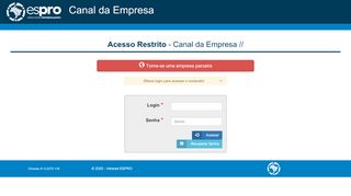 
                            5. Canal da Empresa - Login