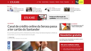 
                            13. Canal de crédito online da Serasa passa a ter cartão do Santander ...