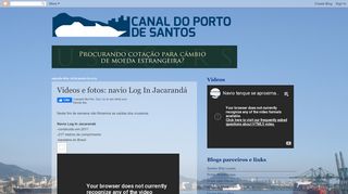 
                            11. Canal do Porto de Santos: Videos e fotos: navio Log In Jacarandá