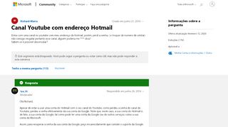
                            3. Canal Youtube com endereço Hotmail - Microsoft Community
