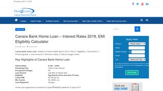 
                            12. Canara Bank Home Loan – Interest Rates 2019, EMI Eligibility ...