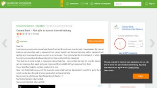 
                            4. Canara Bank — Not able to access Internet banking