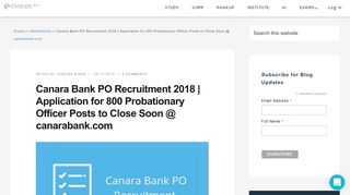 
                            8. Canara Bank PO Recruitment 2018 | Application for 800 ... - Embibe