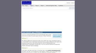 
                            6. Cancel Automatic logon in Windows XP - Winhelponline