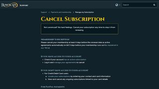 
                            11. Cancel Subscription – Support