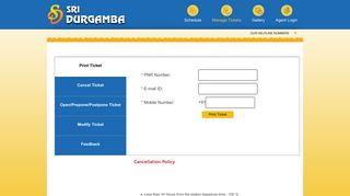 
                            4. Cancel Ticket - Sri Durgamba - Online Bus Ticket Booking