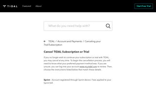 
                            6. Cancel TIDAL Subscription or Trial – TIDAL