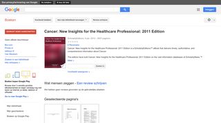 
                            11. Cancer: New Insights for the Healthcare Professional: 2011 Edition