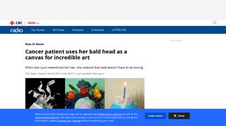 
                            12. Cancer patient uses her bald head as a canvas for incredible art | CBC ...