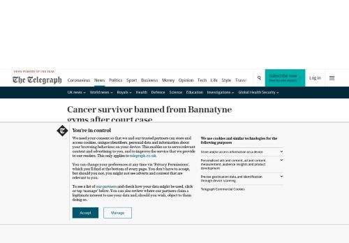 
                            9. Cancer survivor banned from Bannatyne gyms after court case ...