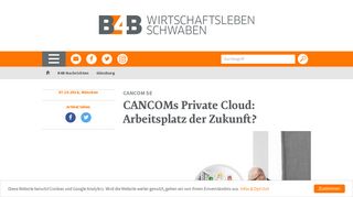 
                            10. CANCOMs Private Cloud: Arbeitsplatz der Zukunft? - Günzburg - B4B ...