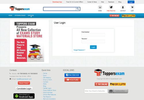 
                            7. Candidate Login for Online Test Series: Toppersexam.com ...