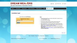 
                            3. Candidates LogIn -Dream Weavers