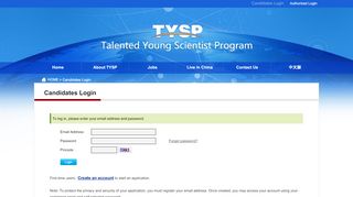 
                            5. Candidates Login - TYSP-Talented Young Scientist Program