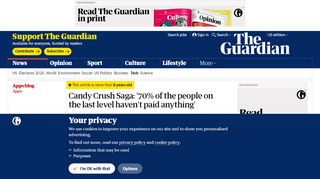 
                            8. Candy Crush Saga: '70% of the people on the last level haven't paid ...