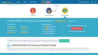 
                            7. CANFIN HOMES LTD Home Loan Customer Reviews - BankBazaar