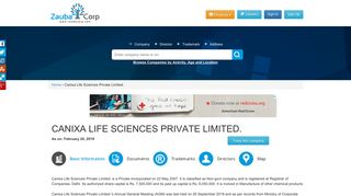 
                            2. CANIXA LIFE SCIENCES PRIVATE LIMITED. - Company, directors ...