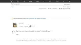 
                            12. Cannot access the wireless repeater's con… - Apple Community ...