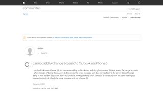 
                            6. Cannot add Exchange account to Outlook on… - Apple Community ...