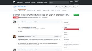 
                            8. Cannot click on Github Enterprise on Sign in prompt · Issue #1242 ...