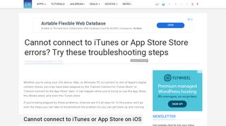 
                            10. Cannot connect to iTunes or App Store Store errors? Try these ...