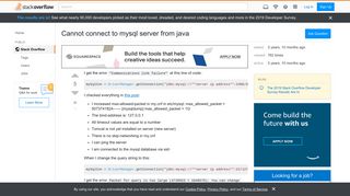 
                            1. Cannot connect to mysql server from java - Stack Overflow