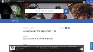
                            13. Cannot Connect to the Ubisoft Club - Ubisoft Support