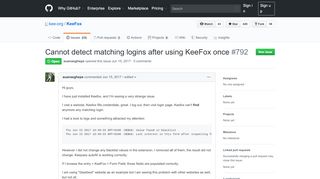 
                            2. Cannot detect matching logins after using KeeFox once · Issue #792 ...