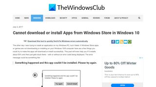 
                            12. Cannot download or install Apps from Windows Store in Windows 10
