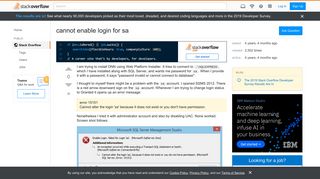 
                            3. cannot enable login for sa - Stack Overflow