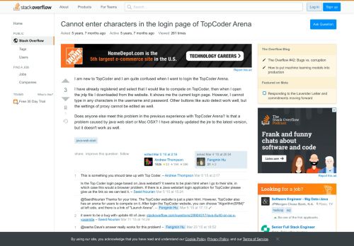 
                            7. Cannot enter characters in the login page of TopCoder Arena ...