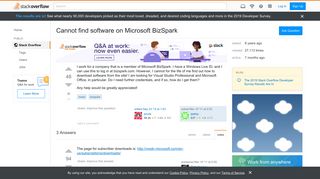 
                            11. Cannot find software on Microsoft BizSpark - Stack Overflow