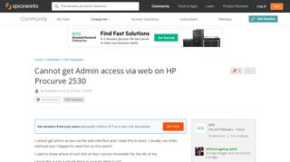 
                            12. Cannot get Admin access via web on HP Procurve 2530 - HPE Hardware ...