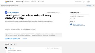 
                            4. cannot get andy emulator to install on my windows 10 why ...