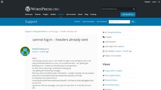
                            9. cannot log in – headers already sent | WordPress.org