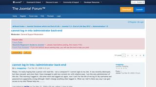 
                            1. cannot log in into /administrator back-end - Joomla! Forum ...