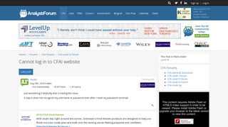 
                            3. Cannot log in to CFAI website | AnalystForum